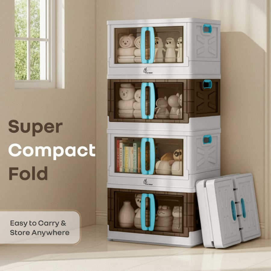 Kiddo Korner Pod Kids Storage Organizer Set of 4 – 20L Each - White Blue