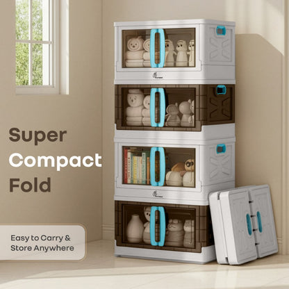 Kiddo Korner Pod Kids Storage Organizer Set of 4 – 20L Each - White Blue