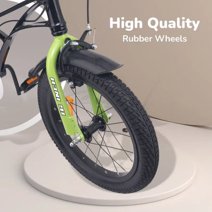 Tiny Toes Ryder Bicycle For Kids 16 Inch 90% Plug N Play Installation - Black Green