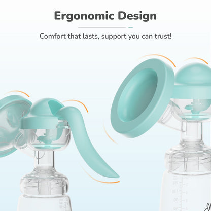First Feed Cozy Manual Feeding Breast Pump With 2 Suction Level Adjustment - Sea Green