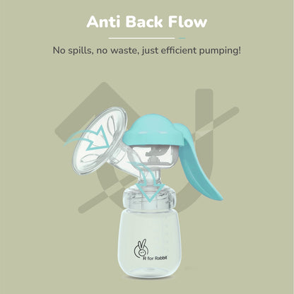 First Feed Cozy Manual Feeding Breast Pump With 2 Suction Level Adjustment - Sea Green