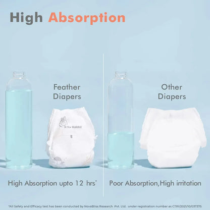 Feather Baby Diapers - Soft Pant Style for Newborns to Toddlers, Chemical-free, Leak-Proof
