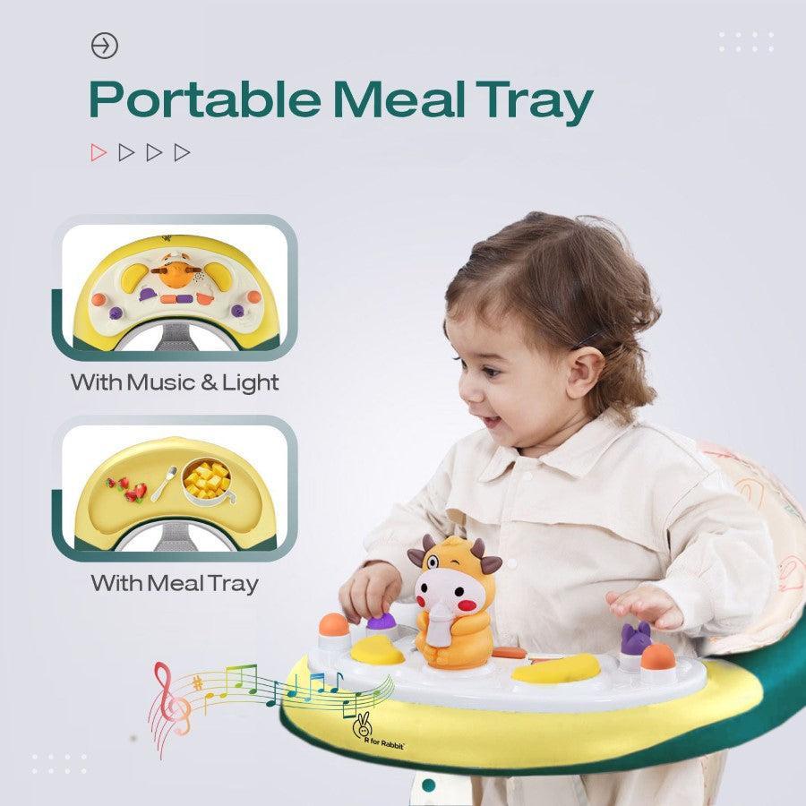 Little Feet Plus Walker - Detachable Toy Bar With Music & Light - Green Yellow