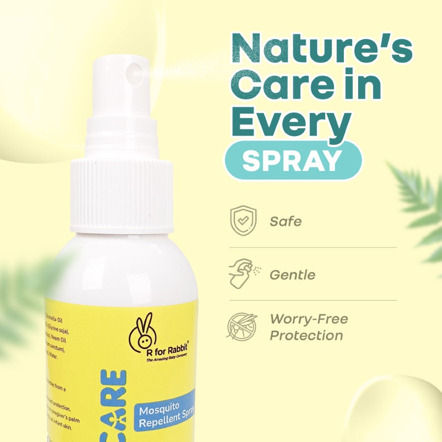 Hygocare Natural Mosquito Repellent Spray for Babies - 8 Hours Protection, DEET-Free (100ml) - White