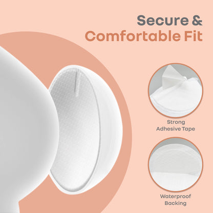 Comfy Shield Breast Pads for Moms - 24-Hour Day & Night Leak Protection - White