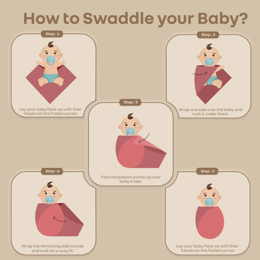 Cuddlez 100% Muslin Baby Swaddle for Newborns (Pack of 3) - Multi Safari