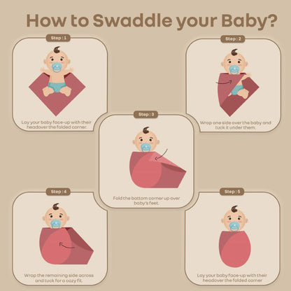 Cuddlez 100% Muslin Baby Swaddle for Newborns (Pack of 3) - Multi Safari