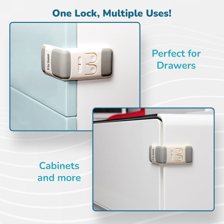 Protector Plus Drawer Locker Baby Safety Lock for Drawers - Grey