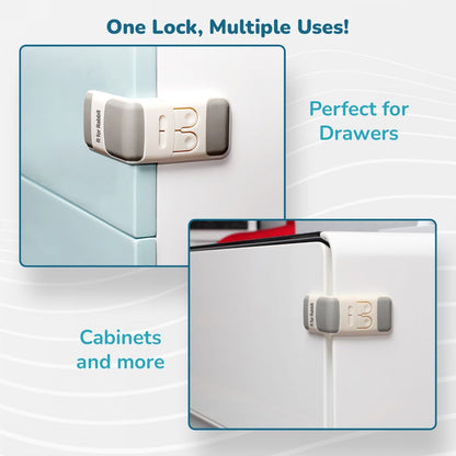 Protector Plus Drawer Locker Baby Safety Lock for Drawers - Grey
