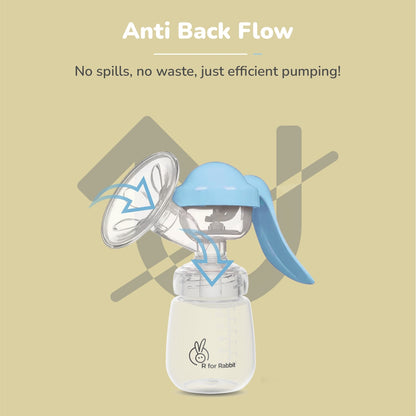 First Feed Cozy Manual Feeding Breast Pump With 2 Suction Level Adjustment - Sky Blue