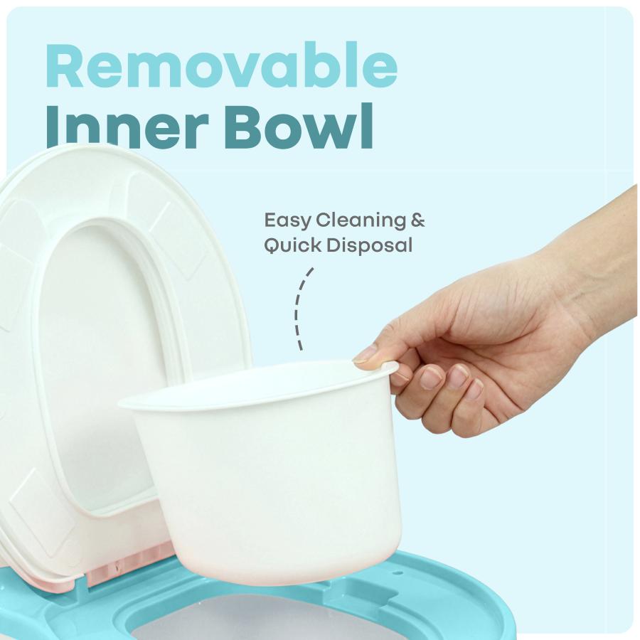 Little Grownup Tunes Musical Potty Seat For Toddlers With Cushion - Blue White