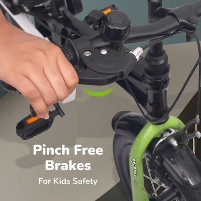 Tiny Toes Ryder Bicycle For Kids 16 Inch 90% Plug N Play Installation - Black Green