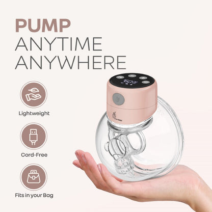 Lactella Flexi Breast Pump - Hands-Free & Rechargeable with 180ml Milk Container - Peach