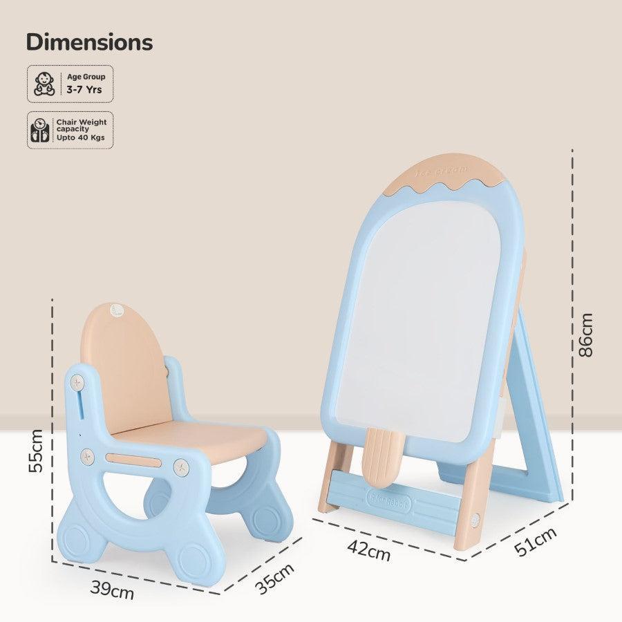 Little Genius Candy Duo - Set of Kids Activity Board & Chair - Blue