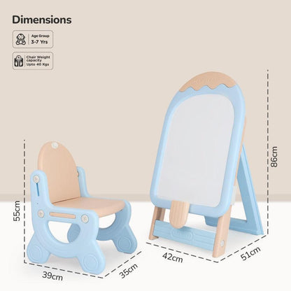 Little Genius Candy Duo - Set of Kids Activity Board & Chair - Blue