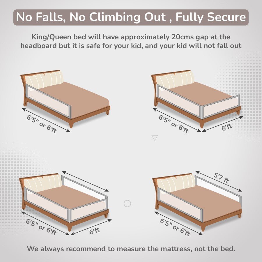 Safari Bed Rail for Baby Easy Install, Anti-Fall Safeguard for Toddler Safety - Pink