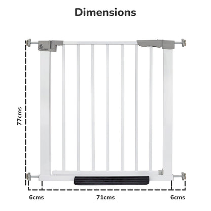 Safeguard Baby Safety Gate for Kids with Two-Way Auto-Close, No-Drill, Retractable Design & Adjustable Lock - White