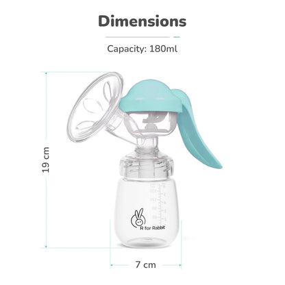 First Feed Cozy Manual Feeding Breast Pump With 2 Suction Level Adjustment - Sea Green