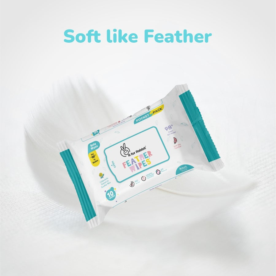 Feather Aqua Wipes Pack of 10 Combo Travel Pack Of 40 Units