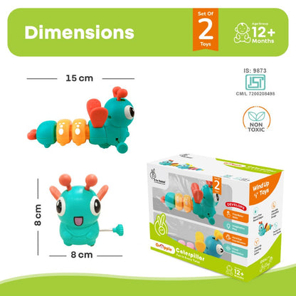 Orapple Caterpillar - Fun Wind-Up Crawling Toy for Kids (Pack of 2) - Multi 1