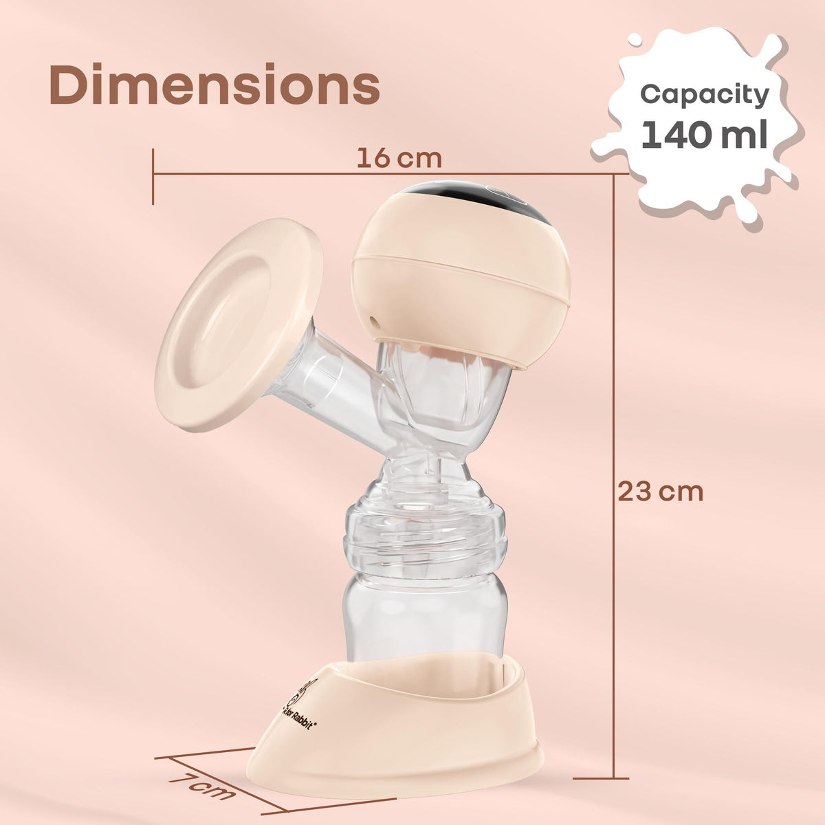 Lactella Comfort Breast Pump With Dual Modes, 9 Levels & LED Display & USB charging - Peach
