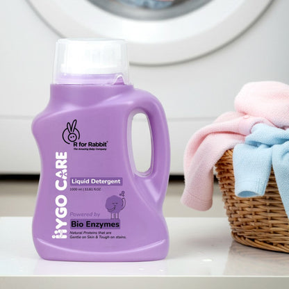 Hygo Care Baby Liquid Detergent for Hand & Machine Wash - Gentle, Bio-Enzyme Formula for Newborn Clothes - White