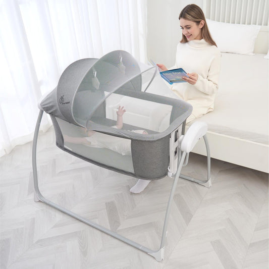 Lullabies Smart Electric Cradle For Babies 4 in 1 Multipurpose Cradle - Grey