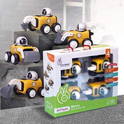 Orapple Rover 4-Piece Mini Construction Vehicle Set for Kids - Yellow Black
