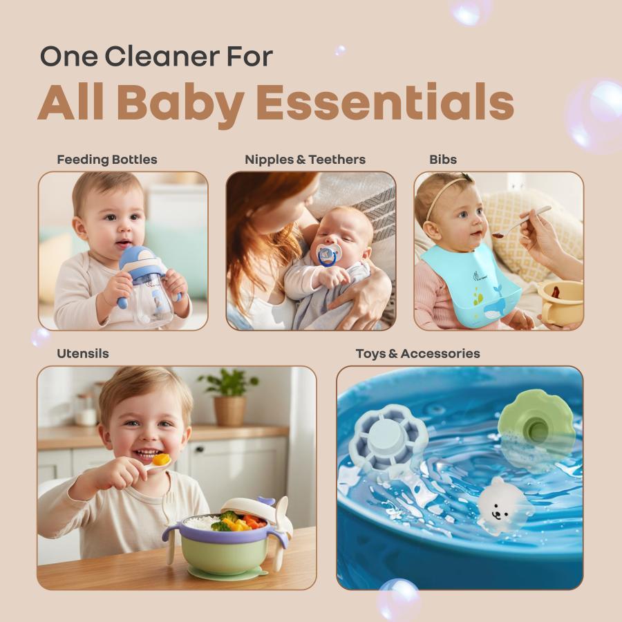 Hygo Care Baby Liquid Bottle Cleaner 1000ml, Safe for Feeding Bottles, Toys & Accessories - White