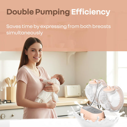 Lactella Duo Smart Breast Pump for Modern Moms With 4 modes, 9 Levels & Anti-Backflow - Peach