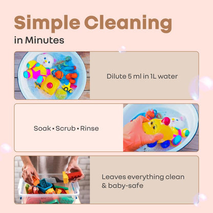 Hygo Care Baby Liquid Bottle Cleaner 1000ml, Safe for Feeding Bottles, Toys & Accessories - White