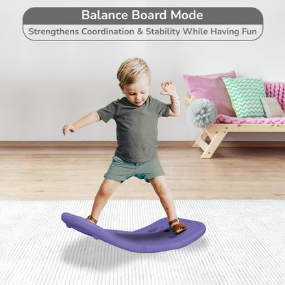 Rock N Ride 3-in-1 Balance Board, Ride On & Rocker for Kids (1-4 Years) - Green Purple