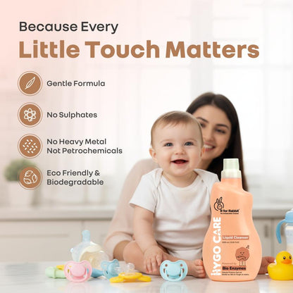 Hygo Care Baby Liquid Bottle Cleaner 1000ml, Safe for Feeding Bottles, Toys & Accessories - White