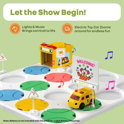 Orapple Carnival - Creative Building Toy with Tracks, Music & Lights, Ideal Gift for Kids 3+ - Multi 1
