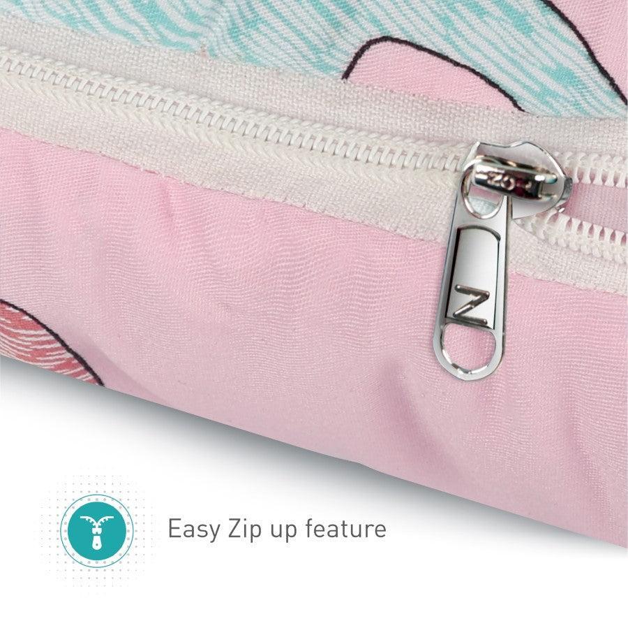 Snuggy Baby Bed - Easy to Carry, Convertible, High Quality Zip, 100% Natural Cotton - Blush Pink