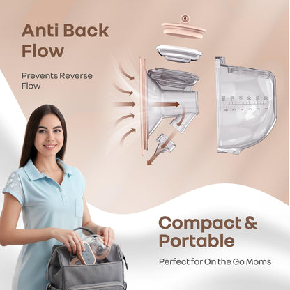 Lactella Duo Smart Breast Pump for Modern Moms With 4 modes, 9 Levels & Anti-Backflow - Peach