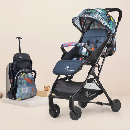 Pocket Stroller Lite One Hand Fold, Multi Recline, Light Weight, Travel Friendly, Adjustable Canopy, Steel Frame, Link Brake, 0-3 Years - Grey