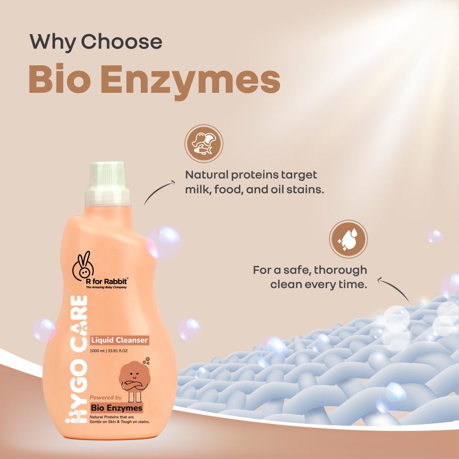 Hygo Care Baby Liquid Bottle Cleaner 1000ml, Safe for Feeding Bottles, Toys & Accessories - White