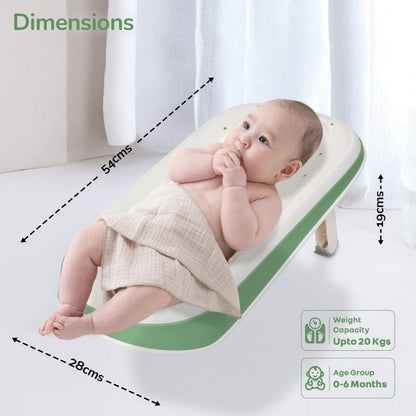 Fun Time Aqua Bath Tub For Kids With 3-Recline Positions - Green