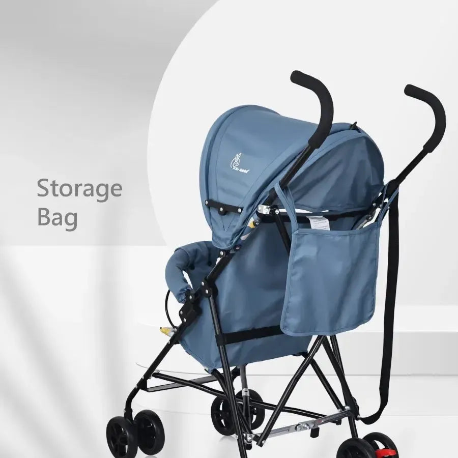 Pixie Buggy Stroller Easy to Fold and Store, UV Sun Protection Canopy, Rear Brakes, Storage Bag - Abstract Blue