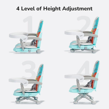 Candy Pop Booster Chair - 4 Level Height Adjustment, Light Weight, Travel Friendly - Aqua Blue