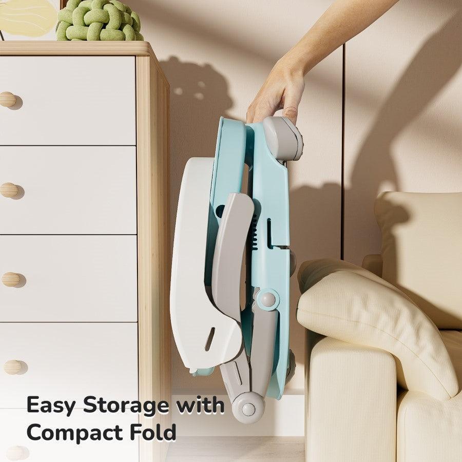 Candy Pop Booster Chair - 4 Level Height Adjustment, Light Weight, Travel Friendly - Aqua Blue