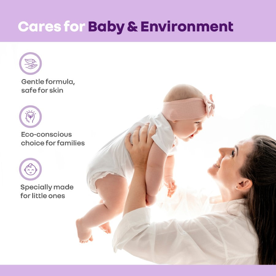 Hygo Care Baby Liquid Detergent for Hand & Machine Wash - Gentle, Bio-Enzyme Formula for Newborn Clothes - White