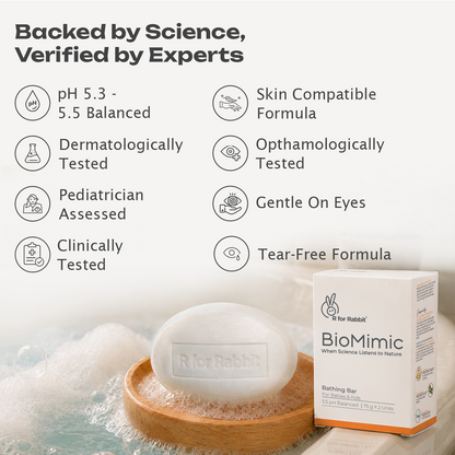 BioMimic Kids Bathing Bar - Gentle Sulphate Free Baby Soap Pack of 2