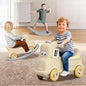 Rock N Ride 3-in-1 Balance Board, Ride On & Rocker for Kids (1-4 Years) - Beige Grey