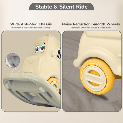 Rock N Ride 3-in-1 Balance Board, Ride On & Rocker for Kids (1-4 Years) - Beige Grey
