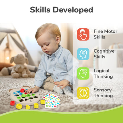 Orapple Match N Learn Baby Educational Toy with BIS Certified Shape Sorter for Baby Fine Motor Skills & Brain Development - Beige Multi