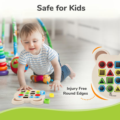 Orapple Match N Learn Baby Educational Toy with BIS Certified Shape Sorter for Baby Fine Motor Skills & Brain Development - Beige Multi