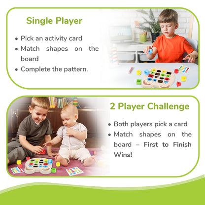 Orapple Match N Learn Baby Educational Toy with BIS Certified Shape Sorter for Baby Fine Motor Skills & Brain Development - Beige Multi