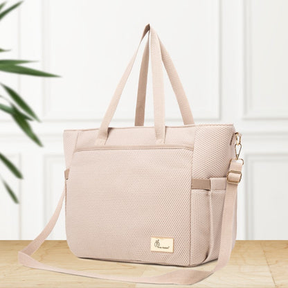 Caramello Tote Multi Purpose Diaper Bag With Spacious Storage - Beige